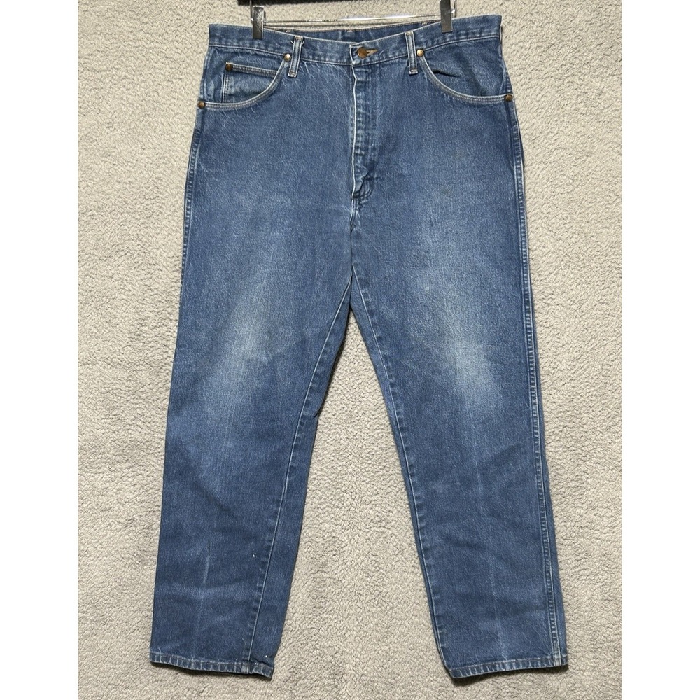 Wrangler 13MWZ Jeans Mens 36X30 Vintage USA Medium Blue Rodeo Cowboy Cut